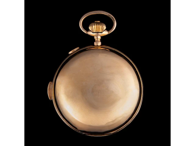 A 'le phare' gold minute repeater chronograph hunter case pocket watch, about 1900 - afbeelding 4 van  6