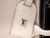 A louis vuitton ivory ostrich city steamer pm handbag, with silver hardware, h 23,5 - w 27 - d 12,5 cm - afbeelding 2 van  15
