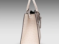 A louis vuitton ivory ostrich city steamer pm handbag, with silver hardware, h 23,5 - w 27 - d 12,5 cm - afbeelding 9 van  15