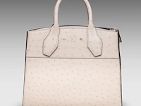 A louis vuitton ivory ostrich city steamer pm handbag, with silver hardware, h 23,5 - w 27 - d 12,5 cm - afbeelding 10 van  15