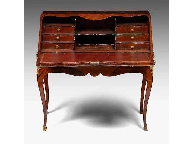 A louis xv gilt bronze mounted rosewood veneered secretaire, mid 18thc 98 x 98 x 52 cm. (38.57 x 38.57 x 20.46 in.) - afbeelding 7 van  7