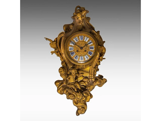 A louis xv style gilt bronze cartel clock, late 19thc 65 x 35 cm. (25.58 x 13.77 in.) - afbeelding 1 van  6