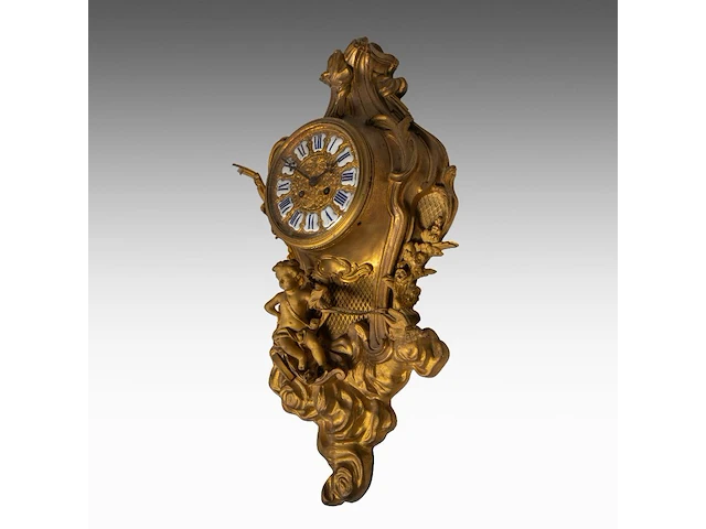 A louis xv style gilt bronze cartel clock, late 19thc 65 x 35 cm. (25.58 x 13.77 in.) - afbeelding 2 van  6