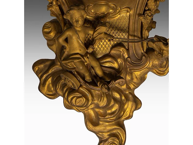 A louis xv style gilt bronze cartel clock, late 19thc 65 x 35 cm. (25.58 x 13.77 in.) - afbeelding 6 van  6