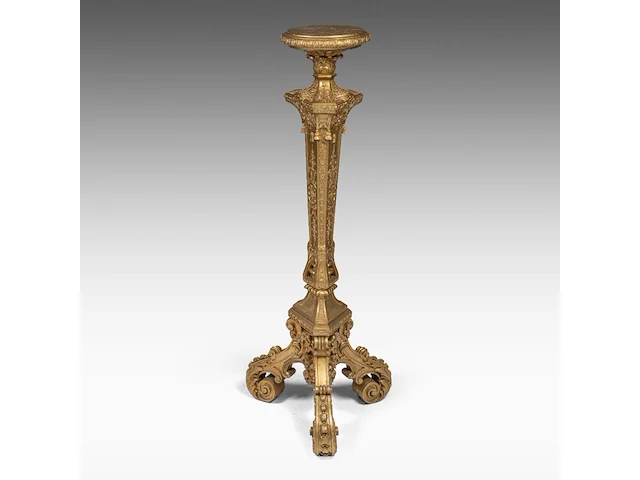 A louis xvi style finely carved giltwood pedestal 150 cm. (59.04 in.) - afbeelding 1 van  7