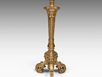 A louis xvi style finely carved giltwood pedestal 150 cm. (59.04 in.)
