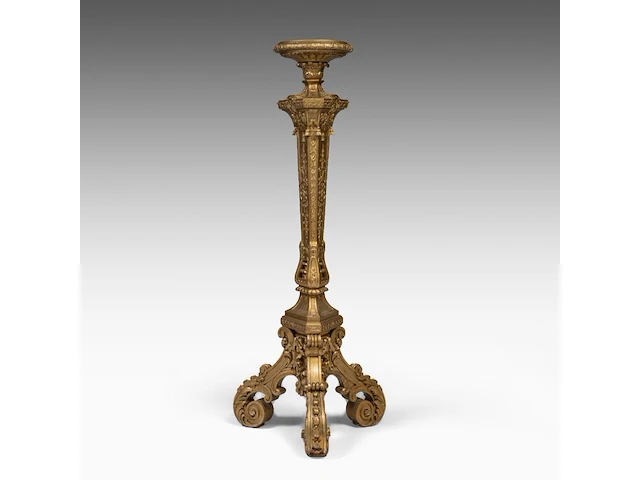 A louis xvi style finely carved giltwood pedestal 150 cm. (59.04 in.) - afbeelding 4 van  7