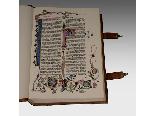 A luxury facsimile edition of the famous gutenberg bible by idion verlag, munich, 1978, 2 volumes, n° 428/895 45.5 x 32.5 x 14 cm. (17.91 x 12.80 x 5.50 in.) - afbeelding 5 van  10