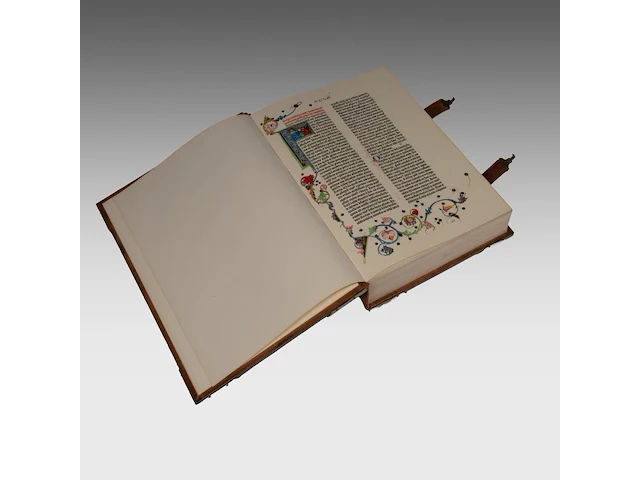 A luxury facsimile edition of the famous gutenberg bible by idion verlag, munich, 1978, 2 volumes, n° 428/895 45.5 x 32.5 x 14 cm. (17.91 x 12.80 x 5.50 in.) - afbeelding 8 van  10