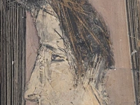 A mid-century oil sketch of a head, 1950, oil on canvas 22 x 14 cm. (8.66 x 5.50 in.)