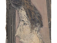 A mid-century oil sketch of a head, 1950, oil on canvas 22 x 14 cm. (8.66 x 5.50 in.) - afbeelding 2 van  5