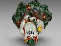 A ming-style polychrome glazed figure of he he er xian, 18thc, total h 25,5 cm - afbeelding 7 van  8