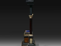 A miniature ebonised altar with ivory inlay, black-stained, engraved with the words 'deo juvante', 19thc, h 30 cm - w 17 cm - d 8 cm (+) - afbeelding 3 van  5