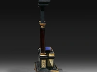 A miniature ebonised altar with ivory inlay, black-stained, engraved with the words 'deo juvante', 19thc, h 30 cm - w 17 cm - d 8 cm (+) - afbeelding 5 van  5