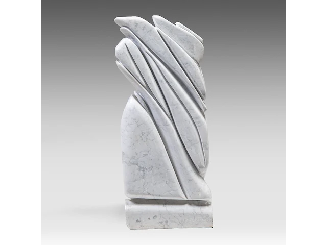 A modern abstract marble sculpture by w. gryspeerdt 70 cm. (27.55 in.) - afbeelding 1 van  7