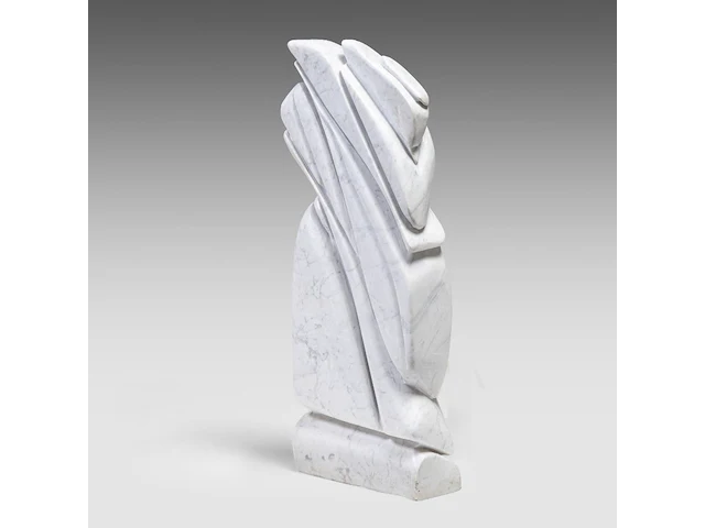 A modern abstract marble sculpture by w. gryspeerdt 70 cm. (27.55 in.) - afbeelding 2 van  7