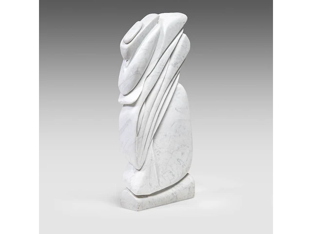 A modern abstract marble sculpture by w. gryspeerdt 70 cm. (27.55 in.) - afbeelding 4 van  7