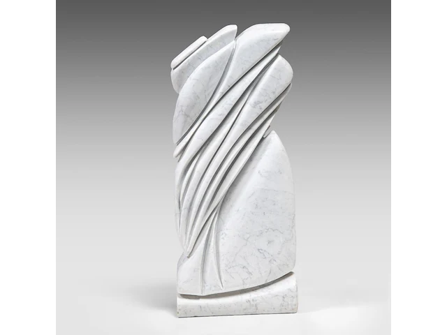 A modern abstract marble sculpture by w. gryspeerdt 70 cm. (27.55 in.) - afbeelding 5 van  7