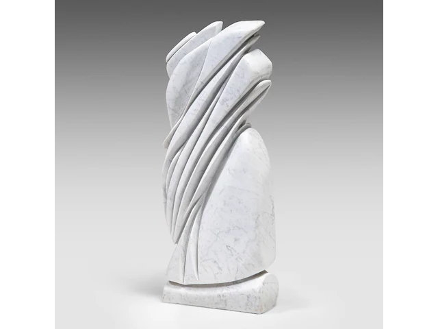 A modern abstract marble sculpture by w. gryspeerdt 70 cm. (27.55 in.) - afbeelding 6 van  7