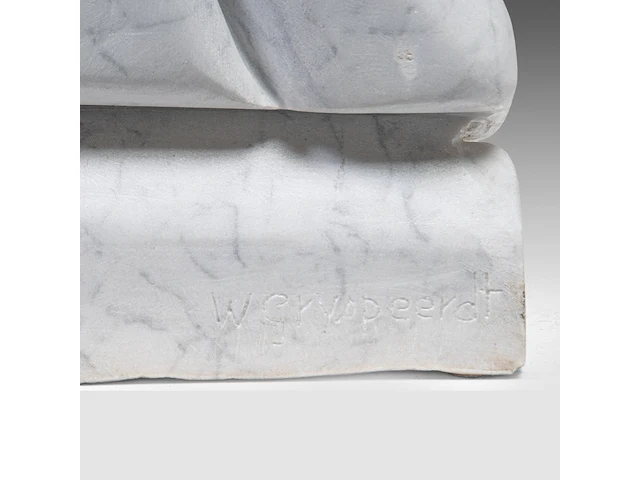 A modern abstract marble sculpture by w. gryspeerdt 70 cm. (27.55 in.) - afbeelding 7 van  7