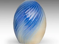 A monochrome charles catteau art deco vase, decor number d834 26 cm. (10.24 in.) - afbeelding 2 van  8