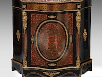 A napoleon iii boulle work cabinet with gilt bronze mounts and a marble top, late 19thc 106 x 110 x 44 cm. (41.72 x 43.31 x 17.32 in.)