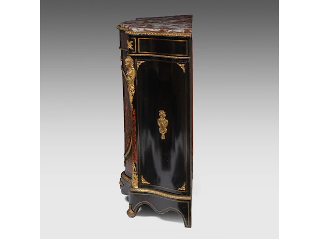A napoleon iii boulle work cabinet with gilt bronze mounts and a marble top, late 19thc 106 x 110 x 44 cm. (41.72 x 43.31 x 17.32 in.) - afbeelding 5 van  9