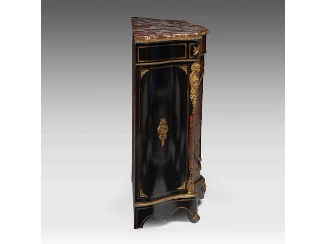 A napoleon iii boulle work cabinet with gilt bronze mounts and a marble top, late 19thc 106 x 110 x 44 cm. (41.72 x 43.31 x 17.32 in.) - afbeelding 6 van  9