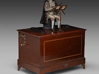 A napoleon iii musical animaton box with a fiddling monkey, by guiton fab., paris 55 x 42 x 26.5 cm. (21.64 x 16.53 x 10.42 in.)
