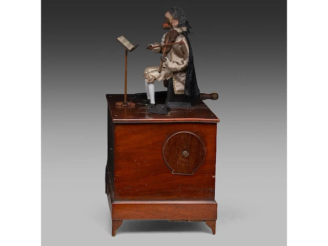 A napoleon iii musical animaton box with a fiddling monkey, by guiton fab., paris 55 x 42 x 26.5 cm. (21.64 x 16.53 x 10.42 in.) - afbeelding 4 van  6
