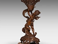 A napoleon iii patinated bronze group of cupid holding a horn of abundance (cornucopia) 54 cm. (21.26 in.) - afbeelding 2 van  7