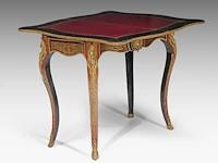 A napoleon iii style boulle fold-over card table with gilt bronze mounts, 20thc 73 x 84.5 x 42 cm. (28.73 x 33.27 x 16.53 in.), fold open: 71.5 x 84.5 x 84.5 cm. (28.14 x 33.27 x 33.27 in.) - afbeelding 3 van  10