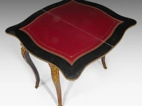 A napoleon iii style boulle fold-over card table with gilt bronze mounts, 20thc 73 x 84.5 x 42 cm. (28.73 x 33.27 x 16.53 in.), fold open: 71.5 x 84.5 x 84.5 cm. (28.14 x 33.27 x 33.27 in.) - afbeelding 8 van  10