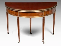 A neoclassical brass-mounted mahogany fold-over card table, ca. 1800 71 x 109 cm. (27.94 x 42.90 in.)