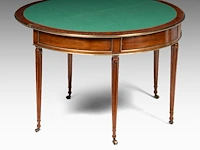 A neoclassical brass-mounted mahogany fold-over card table, ca. 1800 71 x 109 cm. (27.94 x 42.90 in.) - afbeelding 5 van  7