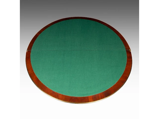 A neoclassical brass-mounted mahogany fold-over card table, ca. 1800 71 x 109 cm. (27.94 x 42.90 in.) - afbeelding 7 van  7