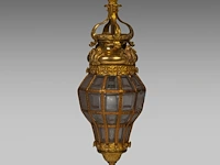 A neoclassical gilt bronze hall lamp 90 cm. (35.42 in.) - afbeelding 2 van  4