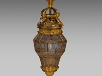 A neoclassical gilt bronze hall lamp 90 cm. (35.42 in.) - afbeelding 3 van  4