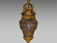 A neoclassical gilt bronze hall lamp 90 cm. (35.42 in.) - afbeelding 4 van  4