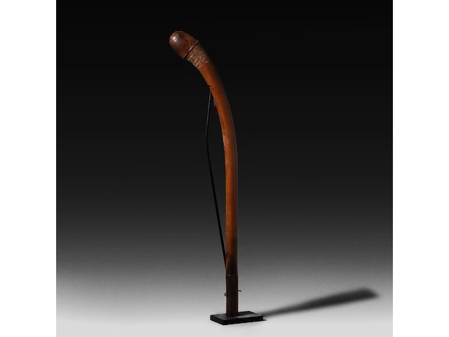 A new caledonian melanesian carved hardwood phallus war club 'buat', 19thc 85 cm. (33.46 in.) - afbeelding 1 van  4