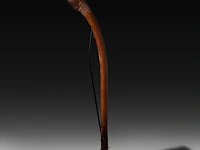 A new caledonian melanesian carved hardwood phallus war club 'buat', 19thc 85 cm. (33.46 in.)