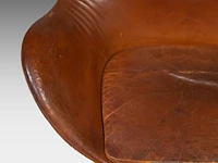 A nice vintage cognac leather egg chair with ottoman by arne jacobsen for fritz hansen - afbeelding 7 van  22