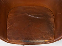 A nice vintage cognac leather egg chair with ottoman by arne jacobsen for fritz hansen - afbeelding 8 van  22