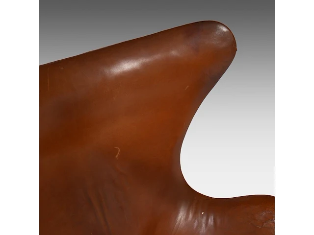 A nice vintage cognac leather egg chair with ottoman by arne jacobsen for fritz hansen - afbeelding 13 van  22