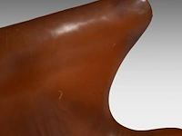 A nice vintage cognac leather egg chair with ottoman by arne jacobsen for fritz hansen - afbeelding 13 van  22