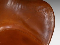 A nice vintage cognac leather egg chair with ottoman by arne jacobsen for fritz hansen - afbeelding 14 van  22