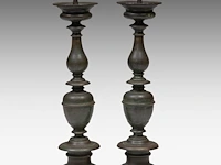 A pair of baroque bronze pricket candlesticks 70 cm. (27.55 in.)