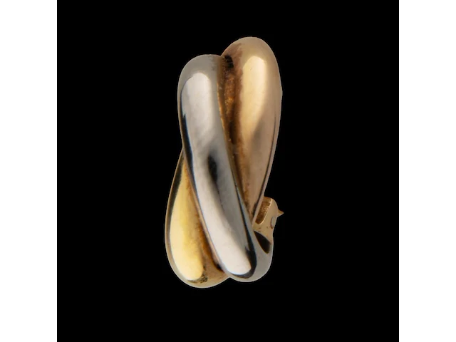 A pair of cartier trinity earrings, 18ct gold in three colours, h 2 cm, total weight: 9,3 g (+) - afbeelding 5 van  23