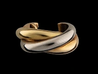 A pair of cartier trinity earrings, 18ct gold in three colours, h 2 cm, total weight: 9,3 g (+) - afbeelding 6 van  23