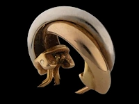 A pair of cartier trinity earrings, 18ct gold in three colours, h 2 cm, total weight: 9,3 g (+) - afbeelding 7 van  23